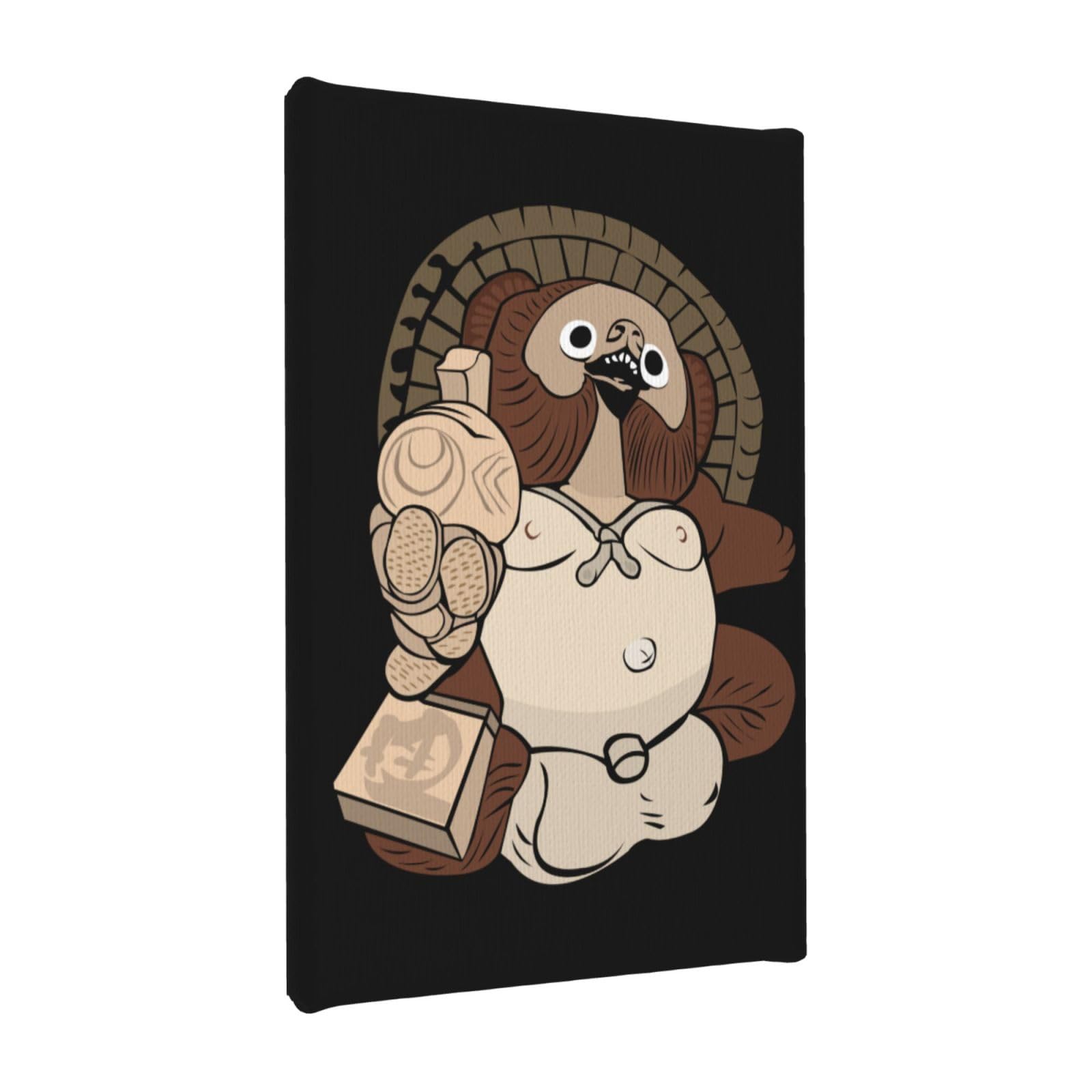 Amazon.co.jp: アートポスター フレーム 装飾画 信楽焼の狸の置物 狸